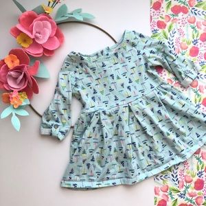 Cherokee lue turquoise sail boat 3/4 sleeves dress